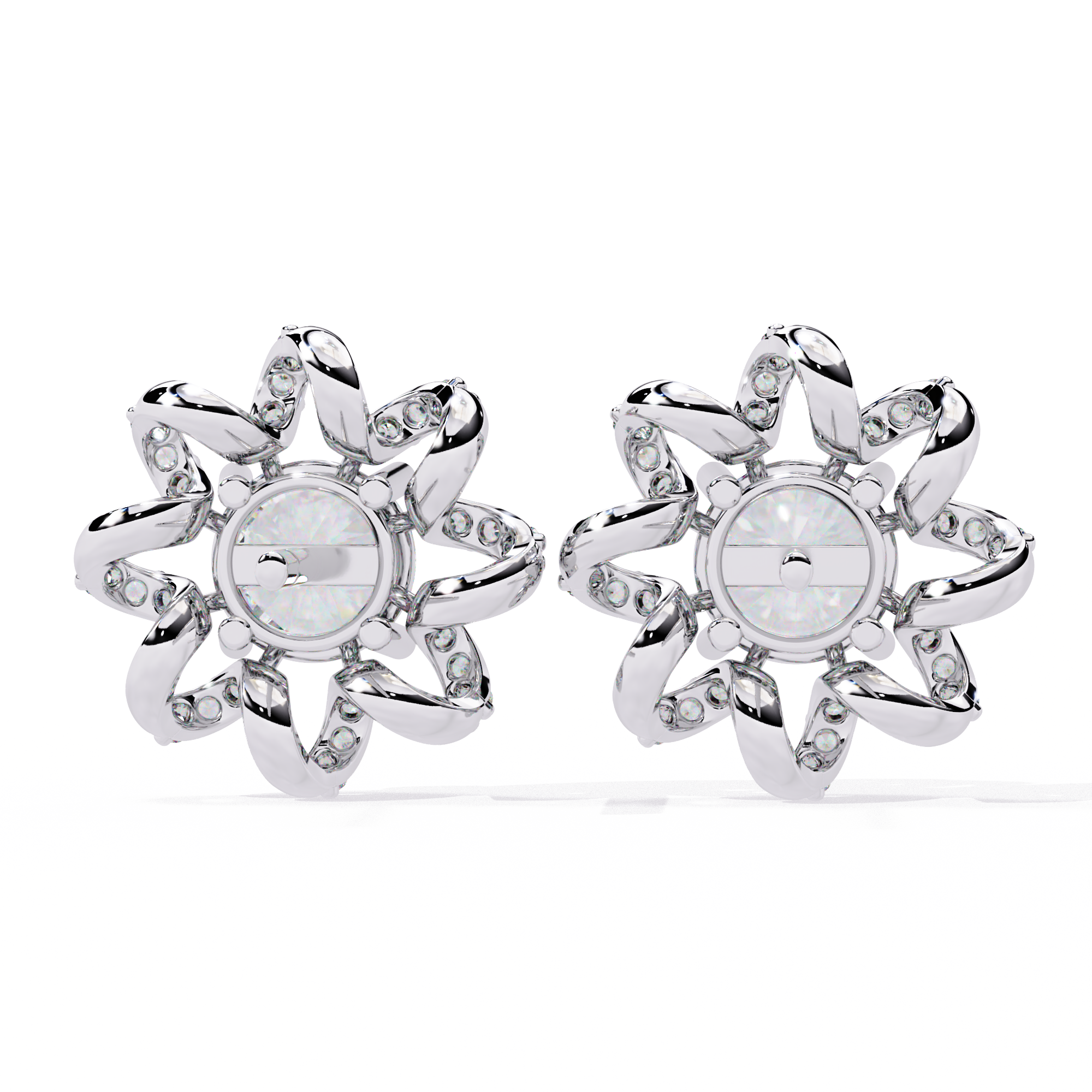 Buy Floral Swirl Natural Diamond Earrings | Solitairekart